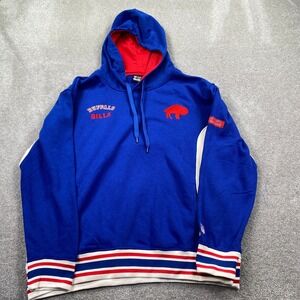 NFL Ultra Game Buffalo Bills Hoodie Mens XXL Royal Blue Fleece Pullover
